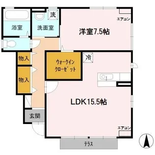 カーサ フェリーチェ Ⅰ【1階】の間取り