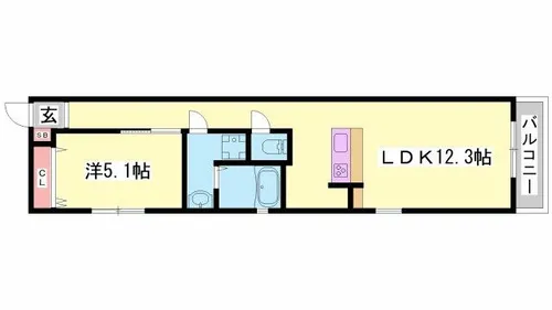 ブロンテ東加古川【2階】の間取り