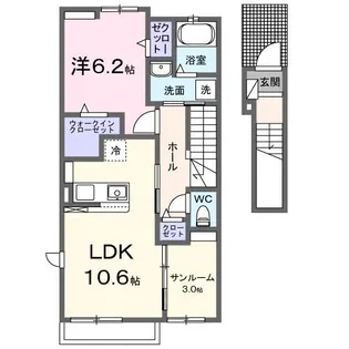 サザンウィンド26 Ⅱ【2階】の間取り