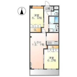 アクベンス【302号室】の間取り