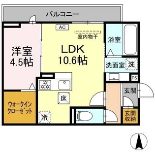 コンフォート椛【1階】の間取り
