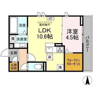 コンフォート椛【1階】の間取り