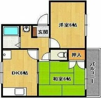 ハミングハイツ3号館【202号室】の間取り