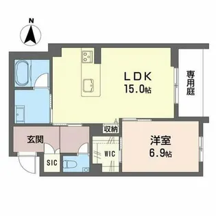 アルフラット オリーブ【1階】の間取り