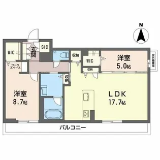 アルフラット大国【2階】の間取り