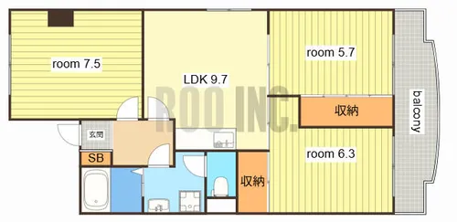 リッチウォーク佃町【504号室】の間取り