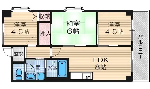パークハイツミシマVOL2【4階】の間取り