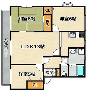 ユートピア20B棟【1階】の間取り