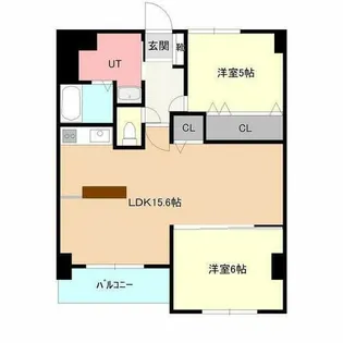 バンブーハイツ【206号室】の間取り