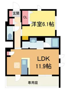 ShaMaisonブルーメ【102号室】の間取り