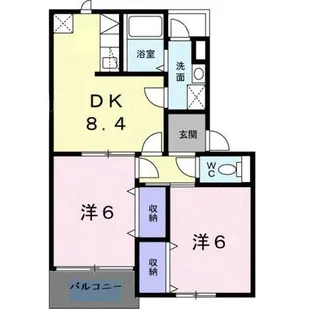 サンパティークⅡ【2階】の間取り