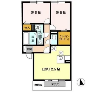 プリンシプル Ⅱ棟【1階】の間取り
