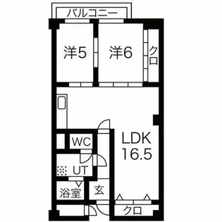 アクロシャトー俊徳道【7階】の間取り