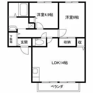パストラーレ御立A棟【205号室】の間取り