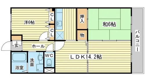 ディーズコート【4階】の間取り