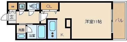 シティヒルズ安堂寺【8階】の間取り