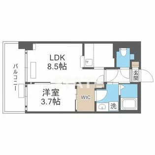 プレサンスNEO長堂アウローラ【6階】の間取り