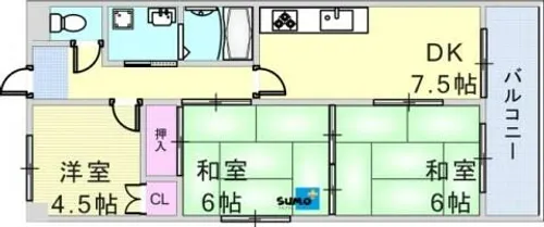 ロイヤルコーポ西明石【501号室】の間取り