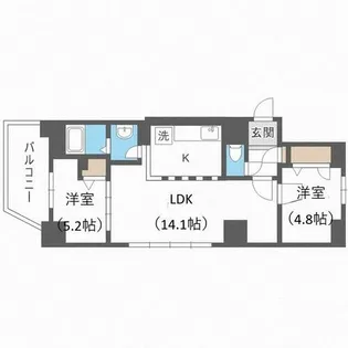 ビッグパレス中島公園【7階】の間取り
