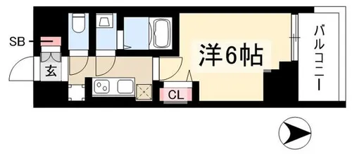 プレサンス大須観音フィエスタ【0501号室】の間取り
