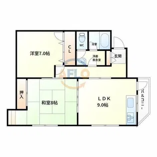 ハウスシンガイ【4階】の間取り
