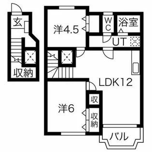 サンA・B棟【B202号室】の間取り