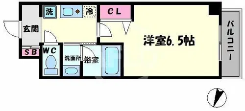 クレド桜川【6階】の間取り
