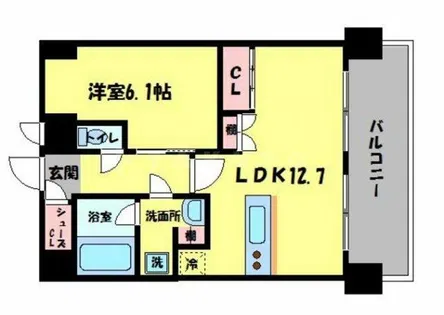 スプランディッド難波Ⅱ【14階】の間取り
