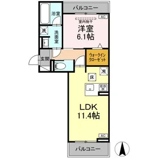 D-avance 花中 Ⅱ【1階】の間取り