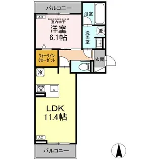 D-avance 花中Ⅰ【2階】の間取り