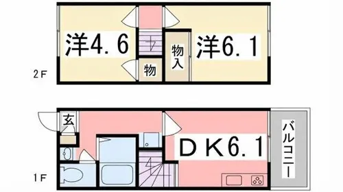 スマイルMASAGO【202号室】の間取り