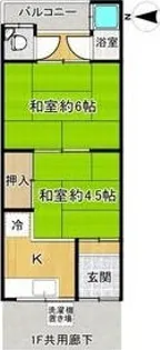 よすみコーポA【1階】の間取り