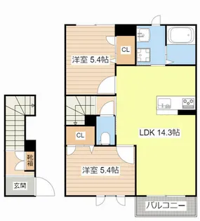 シャーメゾン ベルプラート【0202号室】の間取り