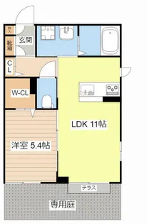 シャーメゾン 宇賀野【0102号室】の間取り