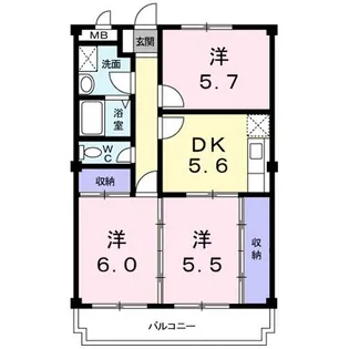 クレストコート【403号室】の間取り