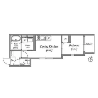 アンジュレジデンス石橋【1階】の間取り