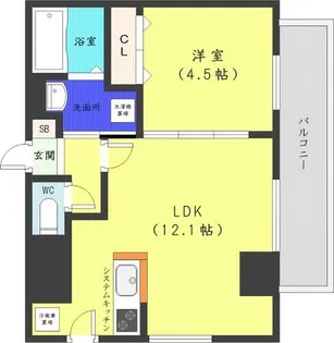 ラクラス円山公園【7階】の間取り
