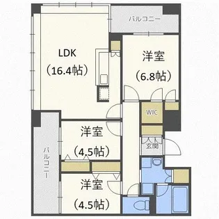 ラフィネタワー札幌南3条【24階】の間取り