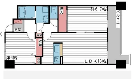 ハーモニー三幸【503号室】の間取り