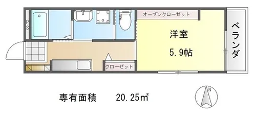 セジュール高見【1階】の間取り