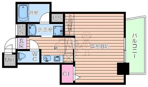 CITY SPIRE美章園【7階】の間取り