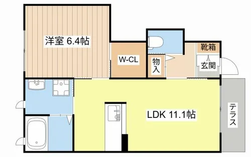 キャッスルズ・ノース【0105号室】の間取り