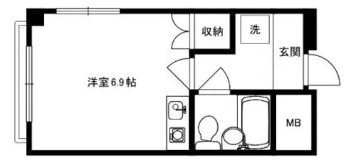 玉置クリスタルハウス【208号室】の間取り