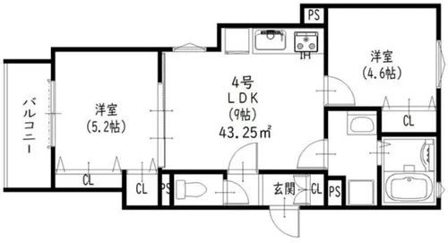 ピレーネ焼野【204号室】の間取り