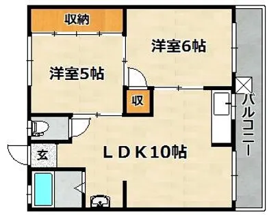 ジョイフル鈴蘭台A棟【401号室】の間取り
