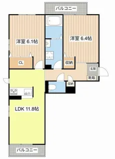 ベレオ IWAHATA【0203号室】の間取り