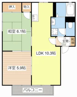 メゾン城町【0101号室】の間取り