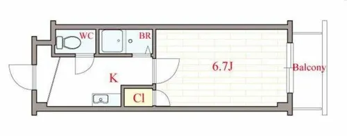 ベルフレージュ北堀江【8階】の間取り