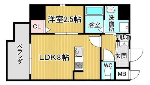 ONLYONEキセラタウン【8階】の間取り