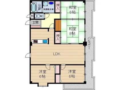 エステート茨木【3階】の間取り